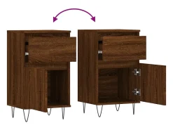 Aparador buffet cómoda armario mueble organizador cocina salón salón juego de 2 40 x 35 x 70 cm madera contrachapada marrón 02_0036764