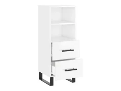 Aparador buffet cómoda armario mueble organizador cocina salón brillante 34,5 x 34 x 90 cm madera contrachapada blanco 02_0030633