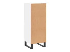 Aparador buffet cómoda armario mueble organizador cocina salón brillante 34,5 x 34 x 90 cm madera contrachapada blanco 02_0030633
