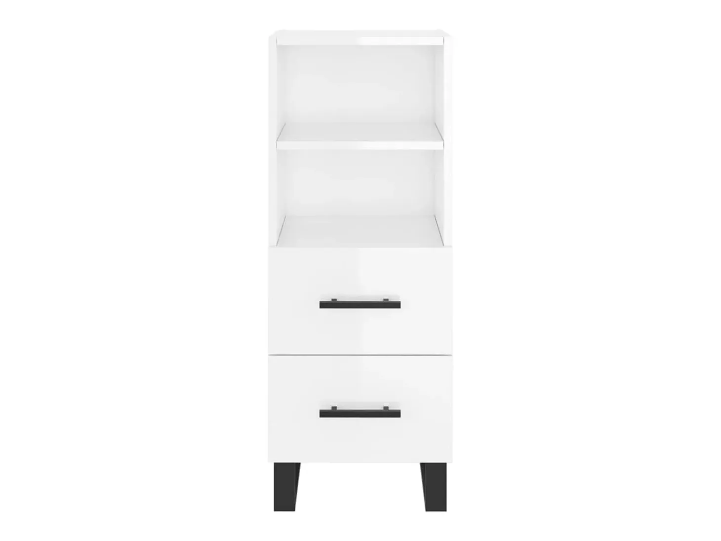 Aparador buffet cómoda armario mueble organizador cocina salón brillante 34,5 x 34 x 90 cm madera contrachapada blanco 02_0030633