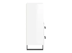 Aparador buffet cómoda armario mueble organizador cocina salón brillante 34,5 x 34 x 90 cm madera contrachapada blanco 02_0030633