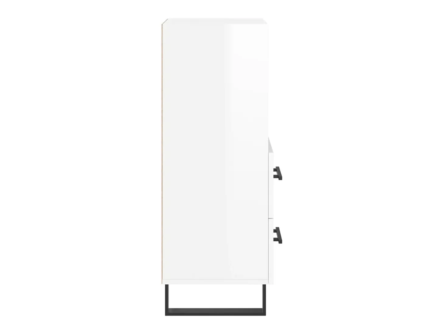 Aparador buffet cómoda armario mueble organizador cocina salón brillante 34,5 x 34 x 90 cm madera contrachapada blanco 02_0030633