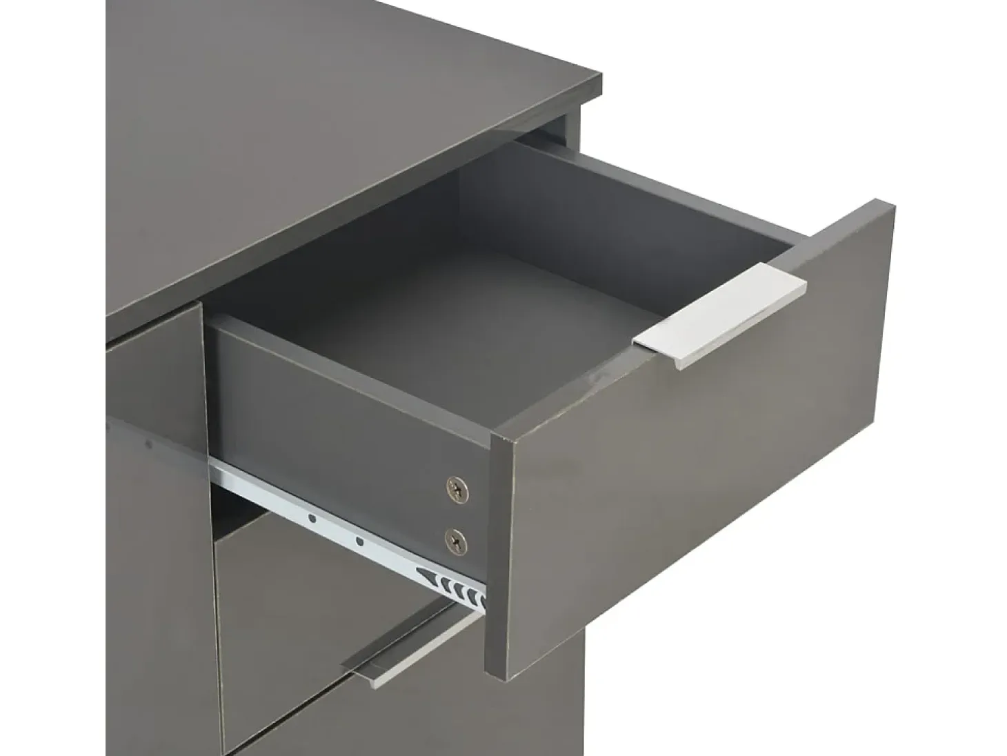 Aparador buffet cómoda armario mueble organizador cocina salón salón brillante 71 x 35 x 80 cm madera contrachapada gris 02_0031820