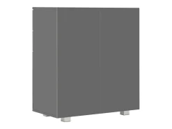 Aparador buffet cómoda armario mueble organizador cocina salón salón brillante 71 x 35 x 80 cm madera contrachapada gris 02_0031820