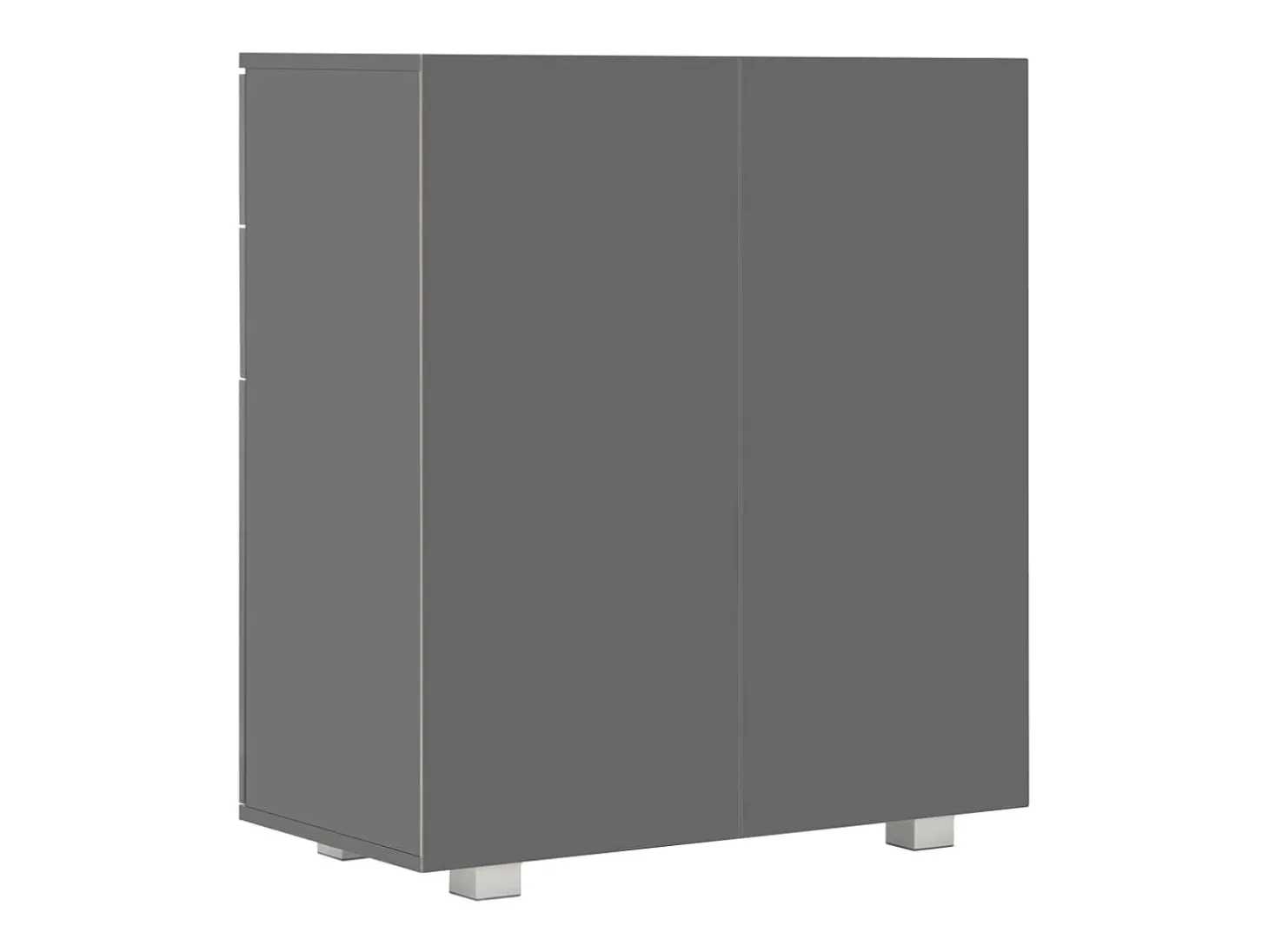 Aparador buffet cómoda armario mueble organizador cocina salón salón brillante 71 x 35 x 80 cm madera contrachapada gris 02_0031820