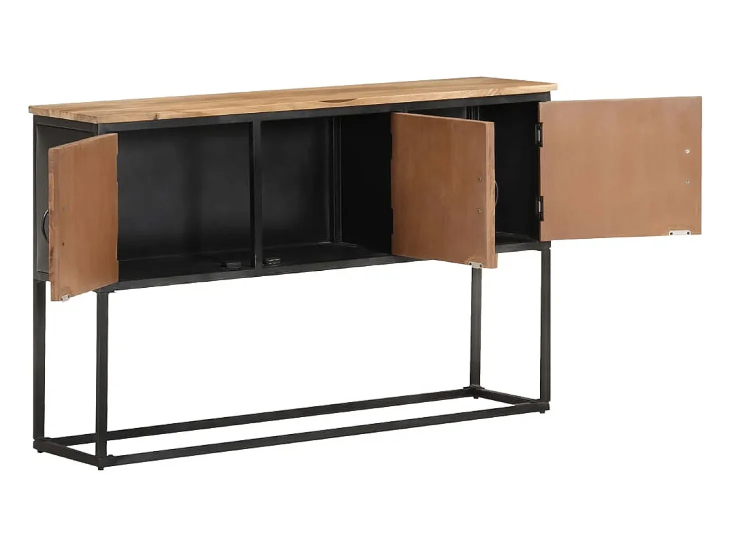 Aparador buffet cómoda armario mueble organizador cocina salón salón 120 x 30 x 75 cm madera maciza de acacia marrón 02_0029537