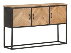 Aparador buffet cómoda armario mueble organizador cocina salón salón 120 x 30 x 75 cm madera maciza de acacia marrón 02_0029537