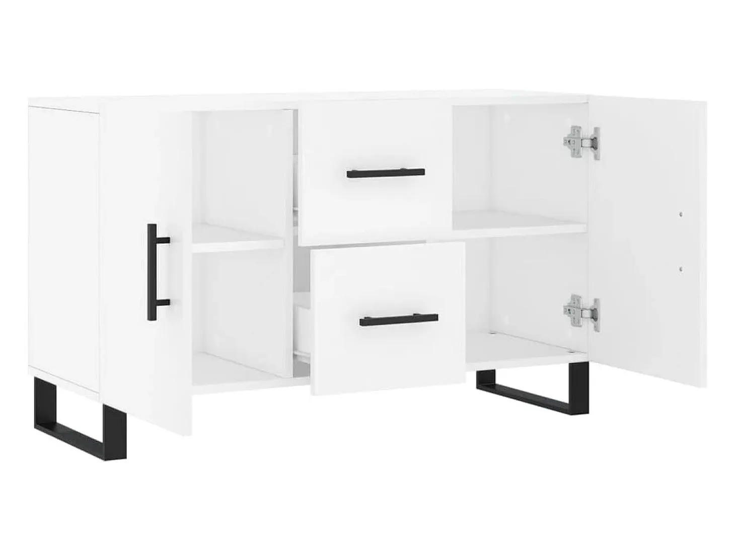 Aparador buffet cómoda armario mueble organizador cocina salón salón 100 x 36 x 60 cm madera contrachapada blanco 02_0030163