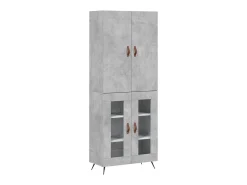 Aparador buffet cómoda armario mueble organizador cocina salón salón alto 69,5 x 34 x 180 cm madera contrachapada gris 02_0034583