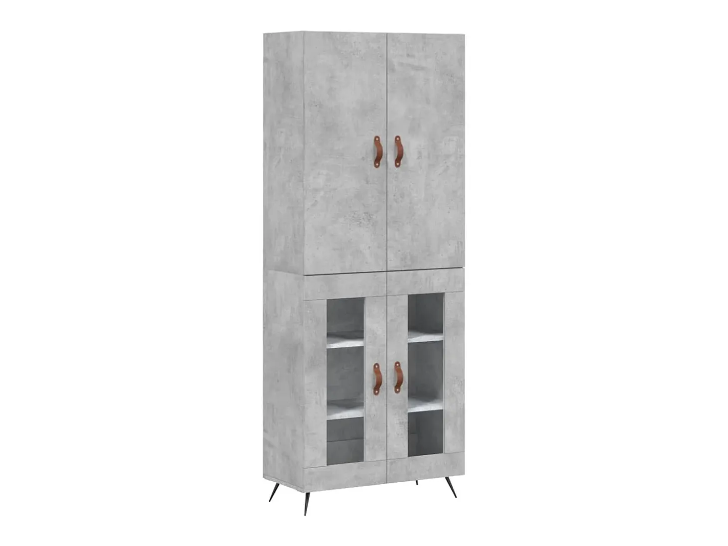 Aparador buffet cómoda armario mueble organizador cocina salón salón alto 69,5 x 34 x 180 cm madera contrachapada gris 02_0034583