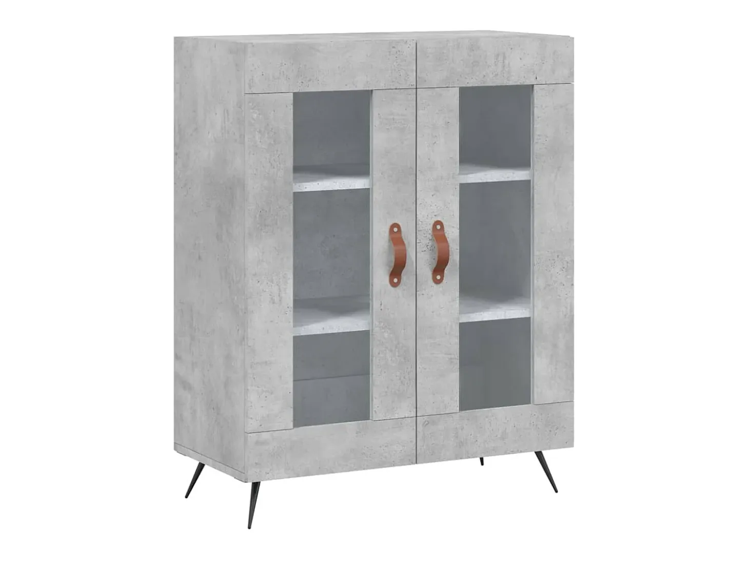 Aparador buffet cómoda armario mueble organizador cocina salón salón alto 69,5 x 34 x 180 cm madera contrachapada gris 02_0034583