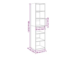 Aparador buffet cómoda armario mueble organizador cocina salón salón alto 45 x 41 x 185 cm madera contrachapada gris 02_0034442
