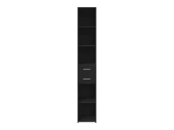 Aparador buffet cómoda armario mueble organizador cocina salón salón alto 30 x 42,5 x 185 cm madera contrachapada negro 02_0034766