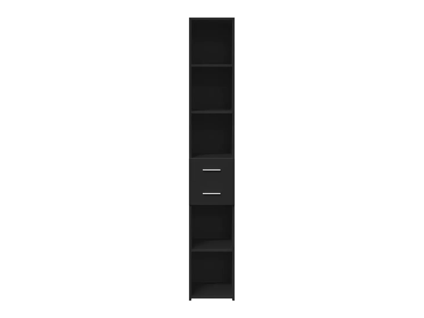 Aparador buffet cómoda armario mueble organizador cocina salón salón alto 30 x 42,5 x 185 cm madera contrachapada negro 02_0034766