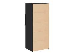 Aparador buffet cómoda armario mueble organizador cocina salón salón alto 50 x 42,5 x 124 cm madera contrachapada negro 02_0034935