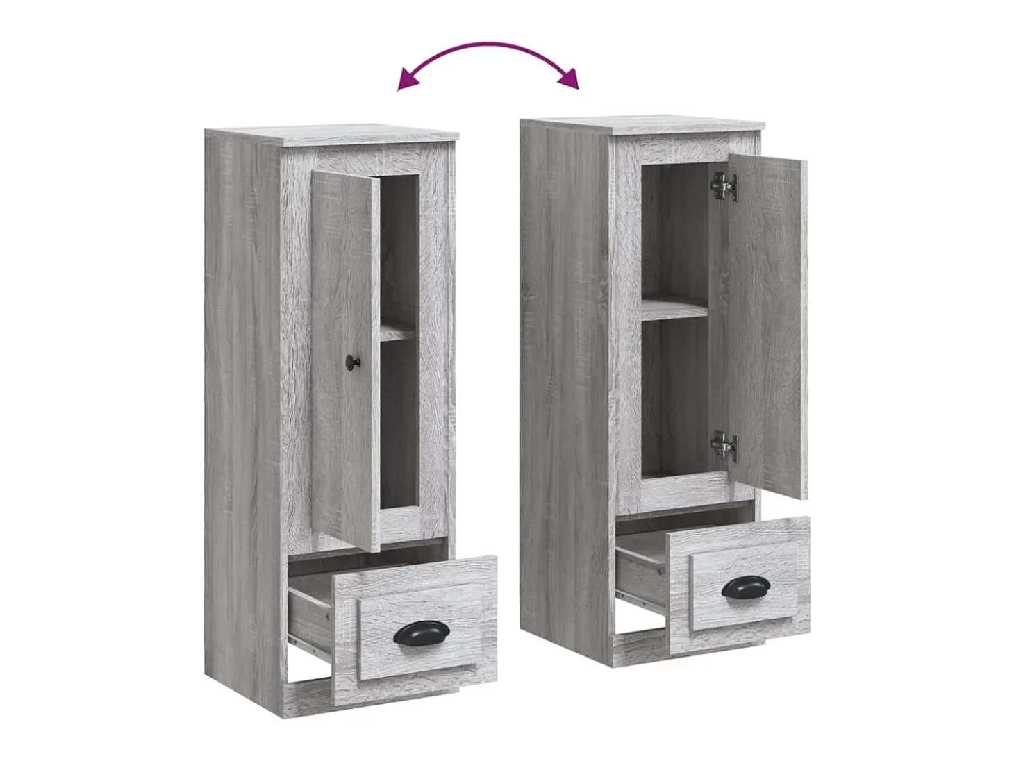 Aparador buffet cómoda armario mueble organizador cocina salón salón alto sonoma 36 x 35,5 x 103,5 cm madera contrachapada gris 02_0035354