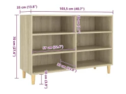 Aparador buffet cómoda armario unidad de almacenamiento organizador cocina salón salón Sonoma 103,5 x 35 x 70 cm madera contrachapada marrón 02_0031483