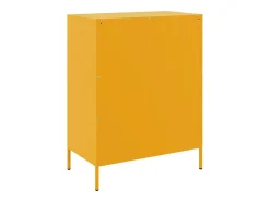 Aparador buffet cómoda armario mueble organizador cocina salón salón amarillo mostaza 68 x 39 x 89 cm acero Amarillo 02_0035710