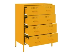 Aparador buffet cómoda armario mueble organizador cocina salón salón amarillo mostaza 68 x 39 x 89 cm acero Amarillo 02_0035710