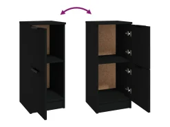 Aparador buffet cómoda armario mueble organizador cocina salón salón juego de 2 30 x 30 x 70 cm madera contrachapada negra 02_0036893