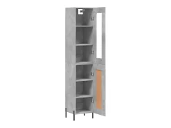 Aparador buffet cómoda armario mueble organizador cocina salón salón alto 34,5 x 34 x 180 cm madera contrachapada gris 02_0034323