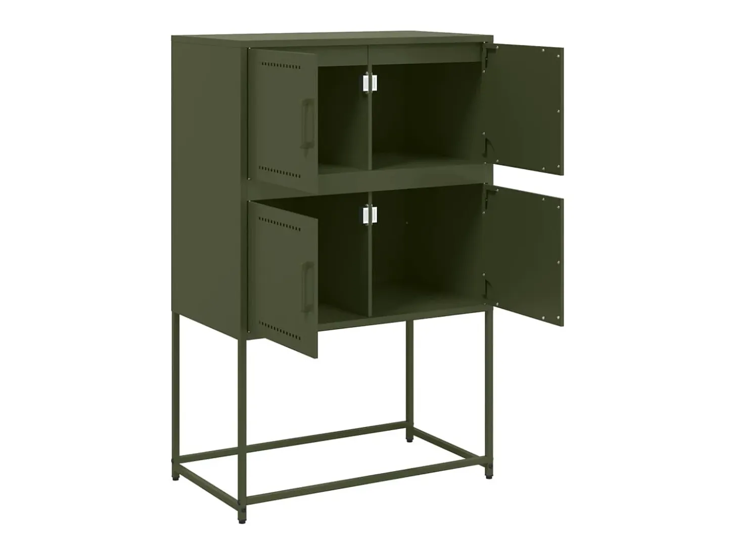 Aparador buffet cómoda armario mueble organizador cocina salón salón oliva 68,5 x 38,5 x 107 cm verde acero 02_0036586
