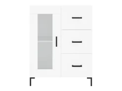 Aparador buffet cómoda armario mueble organizador cocina salón salón alto 69,5 x 34 x 180 cm madera contrachapada blanco 02_0032640