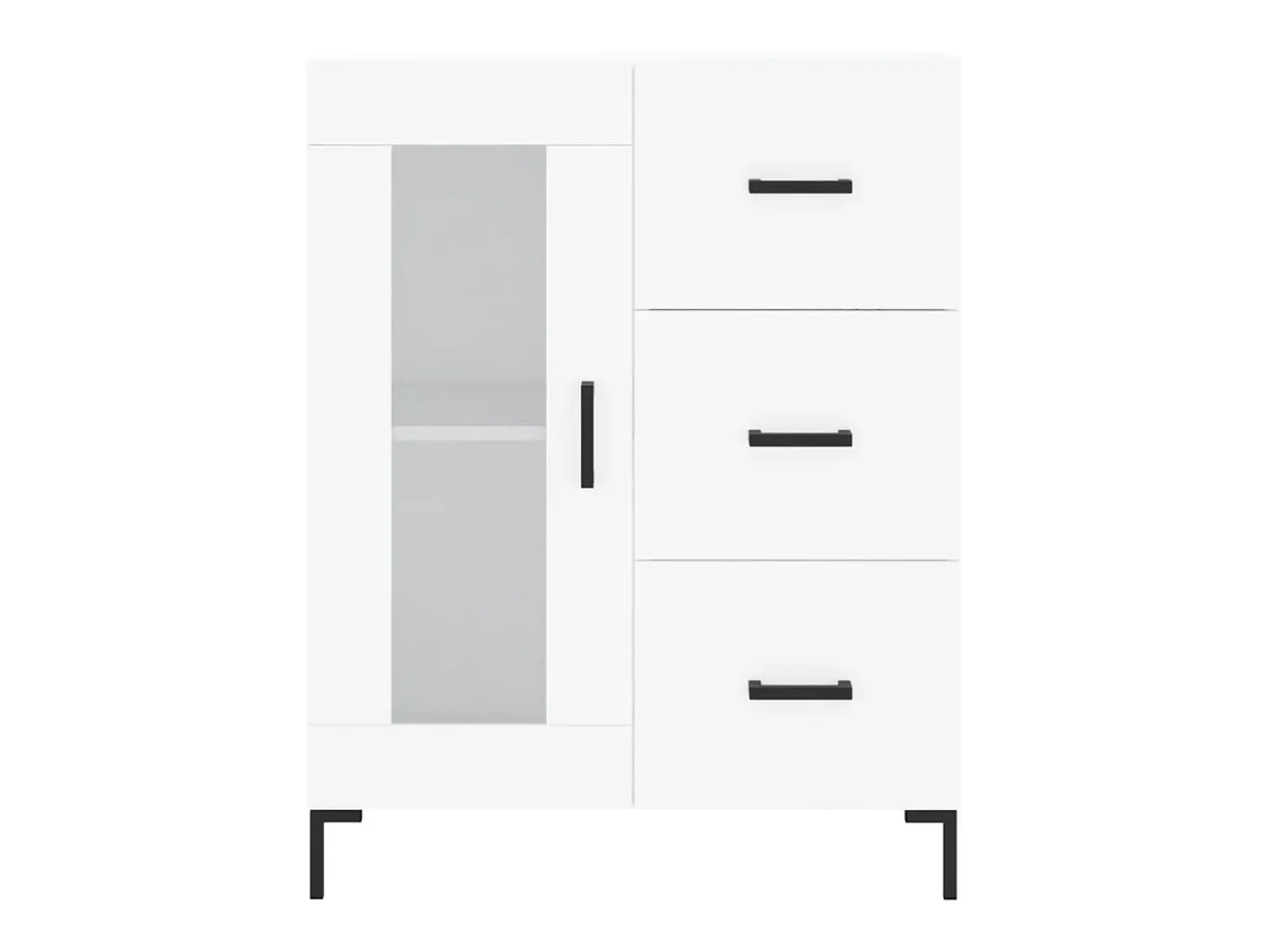 Aparador buffet cómoda armario mueble organizador cocina salón salón alto 69,5 x 34 x 180 cm madera contrachapada blanco 02_0032640