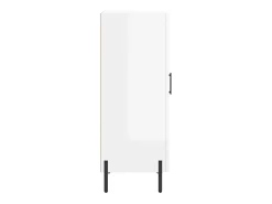 Aparador buffet cómoda armario mueble organizador cocina salón brillante 34,5 x 34 x 90 cm madera contrachapada blanco 02_0030605
