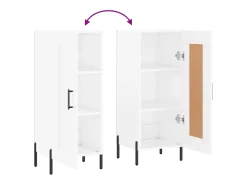 Aparador buffet cómoda armario mueble organizador cocina salón brillante 34,5 x 34 x 90 cm madera contrachapada blanco 02_0030605