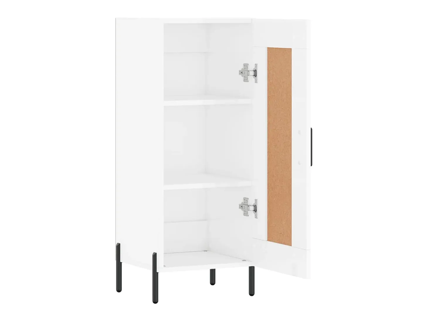 Aparador buffet cómoda armario mueble organizador cocina salón brillante 34,5 x 34 x 90 cm madera contrachapada blanco 02_0030605