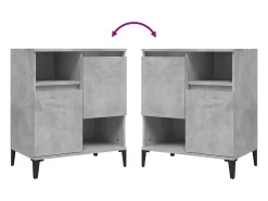 Aparador buffet cómoda armario mueble organizador cocina salón salón juego de 2 60 x 35 x 70 cm madera contrachapada gris 02_0036866