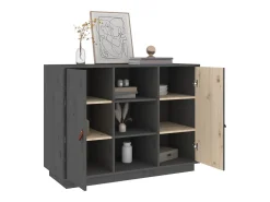 Aparador buffet cómoda armario mueble organizador cocina salón salón 100 x 40 x 75 cm madera maciza de pino gris 02_0031767