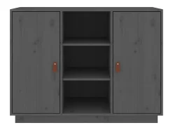 Aparador buffet cómoda armario mueble organizador cocina salón salón 100 x 40 x 75 cm madera maciza de pino gris 02_0031767