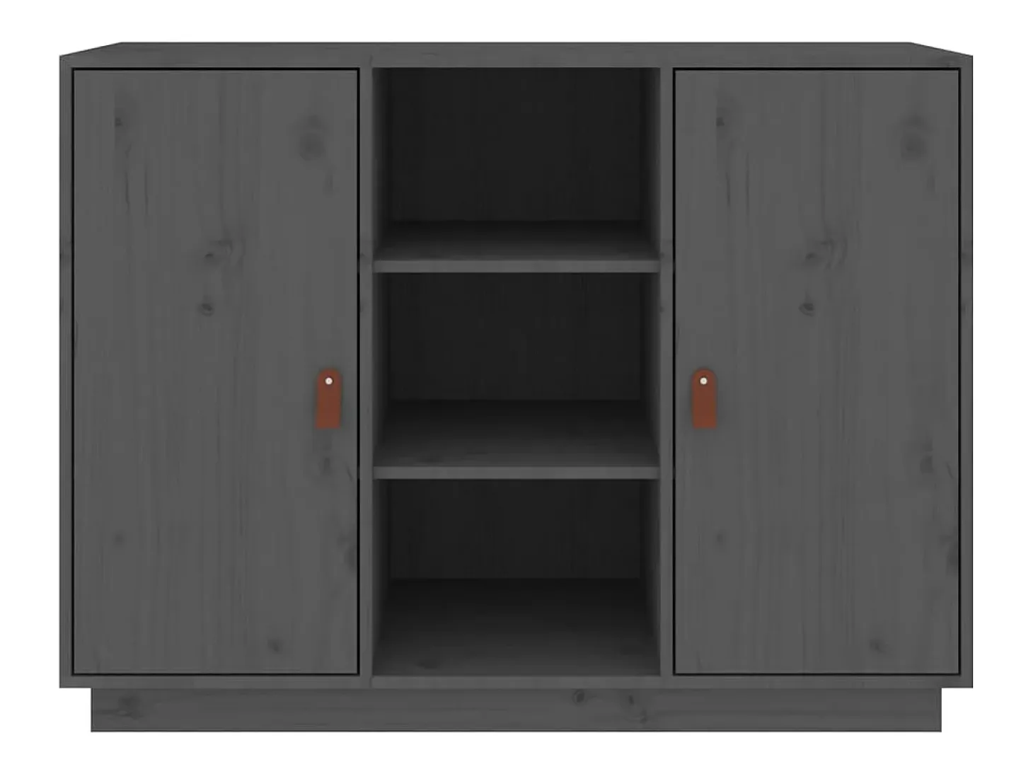 Aparador buffet cómoda armario mueble organizador cocina salón salón 100 x 40 x 75 cm madera maciza de pino gris 02_0031767