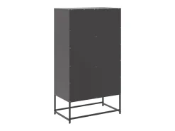 Aparador buffet cómoda armario mueble organizador cocina salón salón alto 68,5 x 38,5 x 123,5 cm acero negro 02_0034959