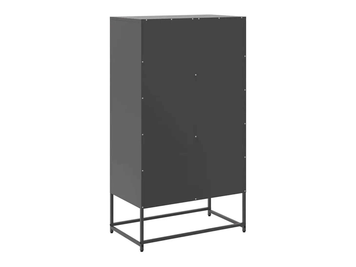 Aparador buffet cómoda armario mueble organizador cocina salón salón alto 68,5 x 38,5 x 123,5 cm acero negro 02_0034959