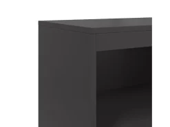 Aparador buffet cómoda armario mueble organizador cocina salón salón alto 68,5 x 38,5 x 123,5 cm acero negro 02_0034959