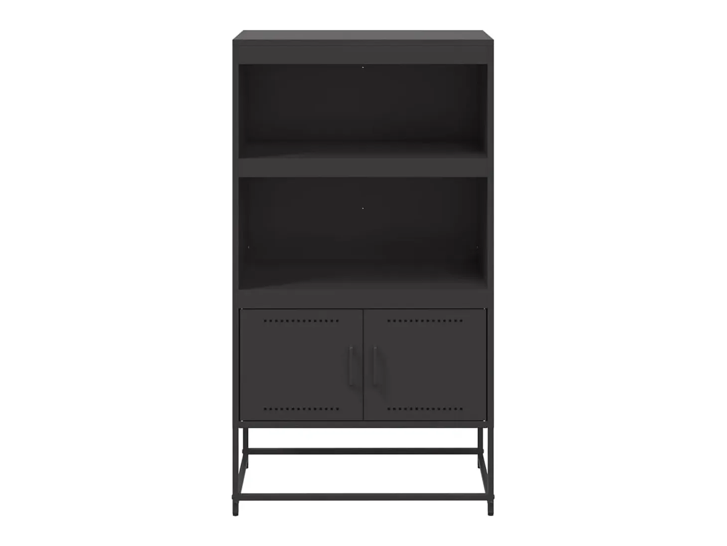 Aparador buffet cómoda armario mueble organizador cocina salón salón alto 68,5 x 38,5 x 123,5 cm acero negro 02_0034959