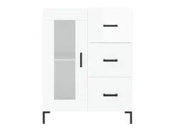Aparador buffet cómoda armario mueble organizador cocina salón brillante 69,5 x 34 x 90 cm madera contrachapada blanco 02_0030694