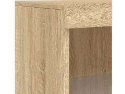 Aparador buffet cómoda armario mueble organizador cocina salón salón con luces LED sonoma 60,5 x 37 x 100 cm marrón 02_0029964