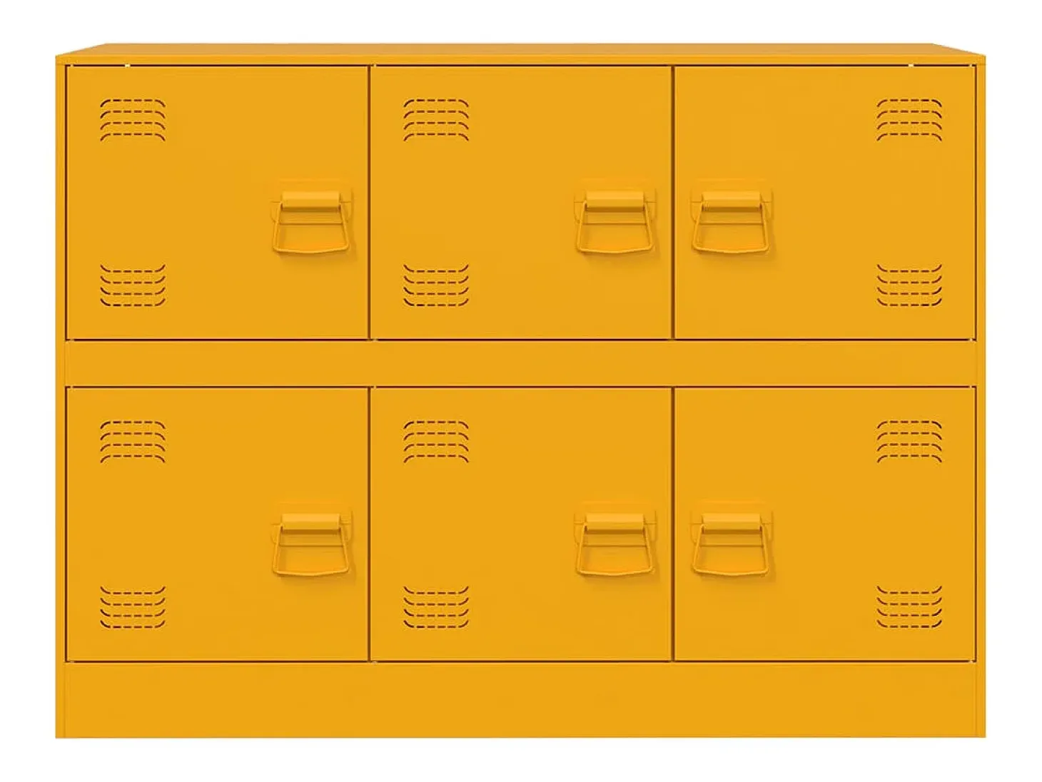 Aparador buffet cómoda armario mueble organizador cocina salón salón amarillo mostaza 99 x 39 x 73 cm acero Amarillo 02_0035711