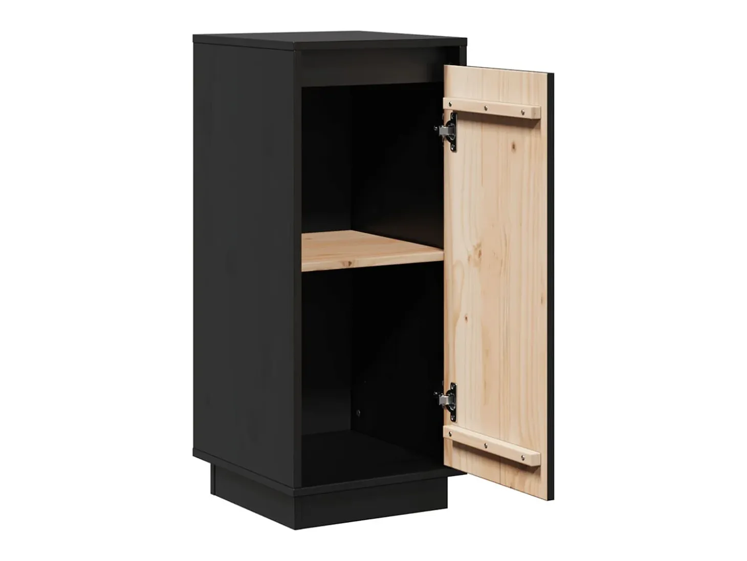 Aparador buffet cómoda armario unidad de almacenamiento organizador cocina salón salón juego de 2 31,5 x 34 x 75 cm madera maciza de pino negro 02_0036894