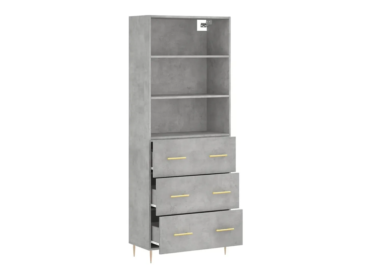 Aparador buffet cómoda armario mueble organizador cocina salón salón alto 69,5 x 34 x 180 cm madera contrachapada gris 02_0034505