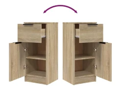 Aparador buffet cómoda armario unidad de almacenamiento organizador cocina salón salón juego de 2 sonoma 30 x 30 x 70 cm marrón madera contrachapada 02_0036801