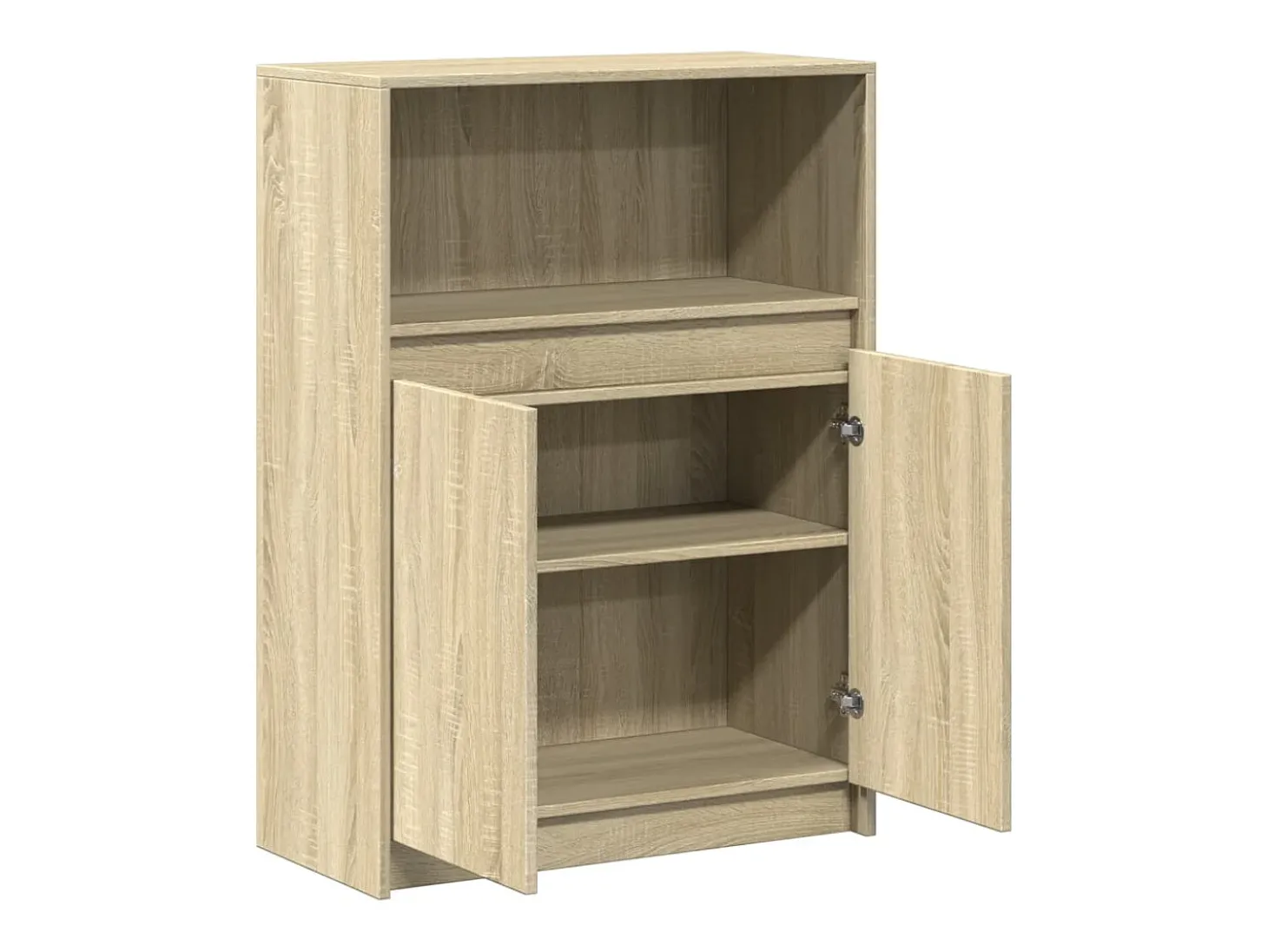 Aparador buffet cómoda armario mueble organizador cocina salón salón con Sonoma LED 72 x 34 x 100 cm madera contrachapada marrón 02_0029797