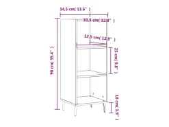 Aparador buffet cómoda armario mueble organizador cocina salón salón 34,5 x 32,5 x 90 cm madera contrachapada gris 02_0031871