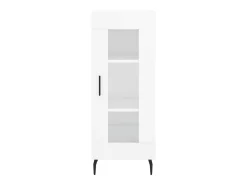 Aparador buffet cómoda armario mueble organizador cocina salón brillante 34,5 x 34 x 90 cm madera contrachapada blanco 02_0030615