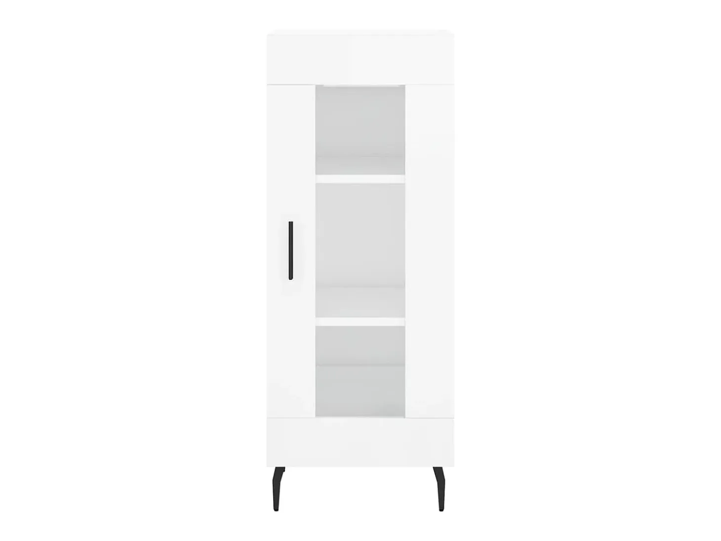 Aparador buffet cómoda armario mueble organizador cocina salón brillante 34,5 x 34 x 90 cm madera contrachapada blanco 02_0030615