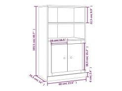 Aparador buffet cómoda armario mueble organizador cocina salón salón alto 60 x 35,5 x 103,5 cm madera contrachapada blanco 02_0032467